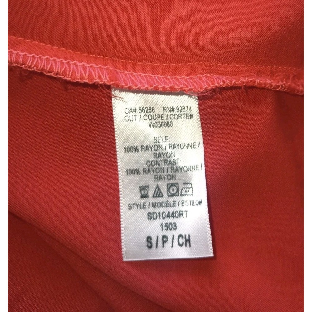 Splendid Orange Summer Dress Size Small Beach Drawstring Neckline Midi - Picture 4 of 12